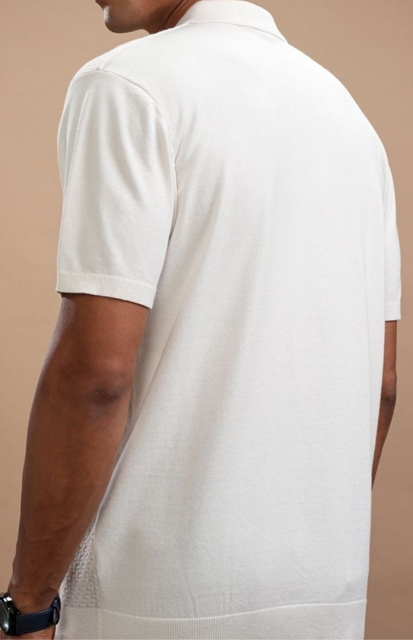 Men’s polo collar T-shirt - White