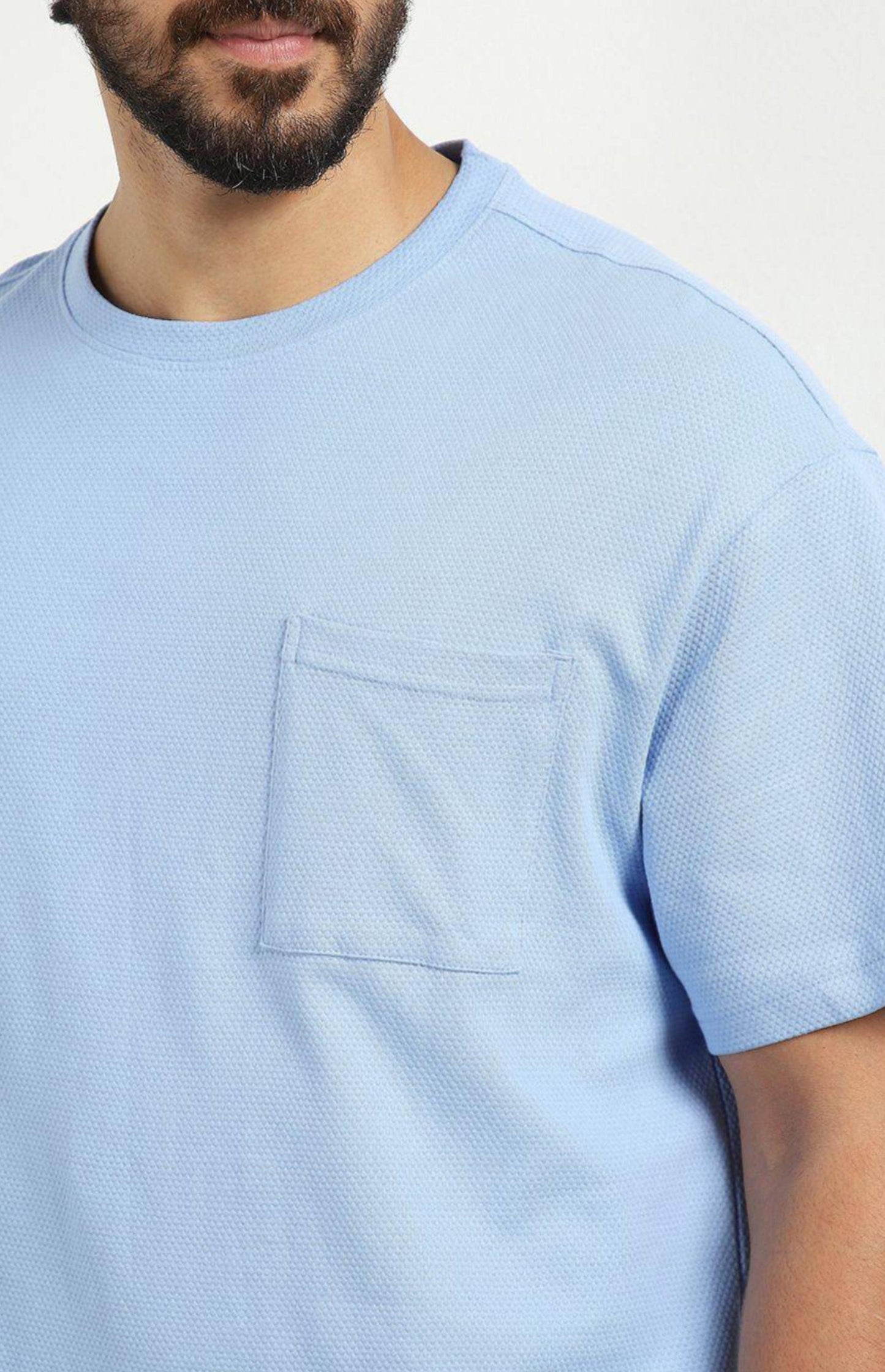 Men’s oversized T-shirt with shorts Co-Ods - Soft Blue