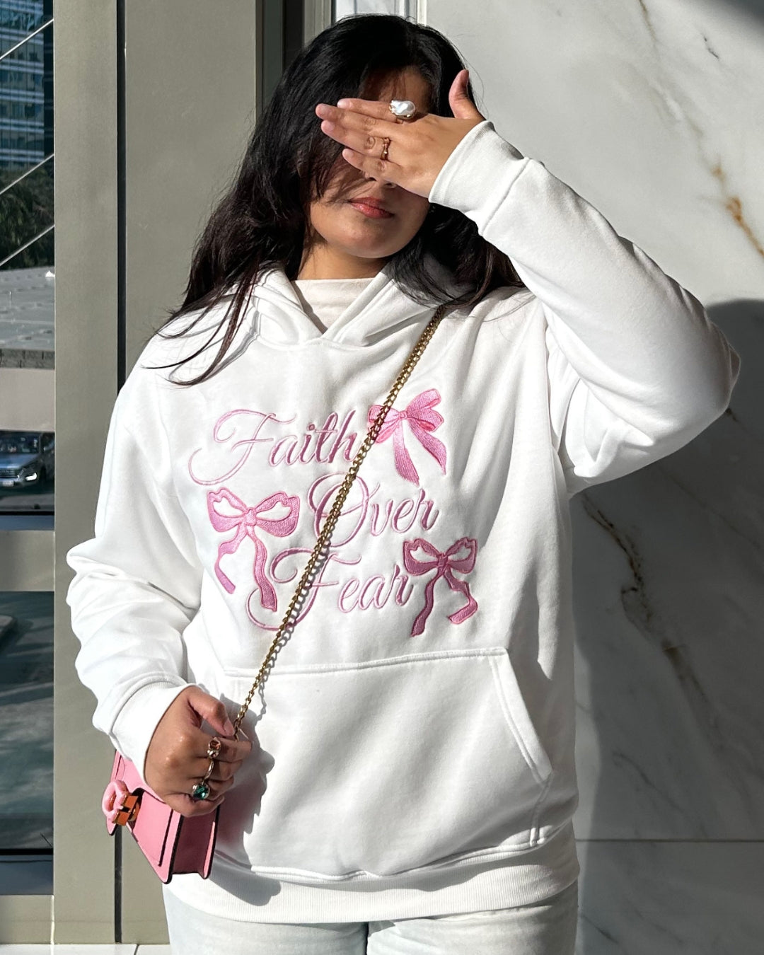 Faith Over Fear Signature Hoodie – White