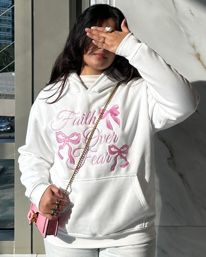 Faith Over Fear Signature Hoodie – White