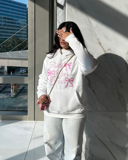 Faith Over Fear Signature Hoodie – White