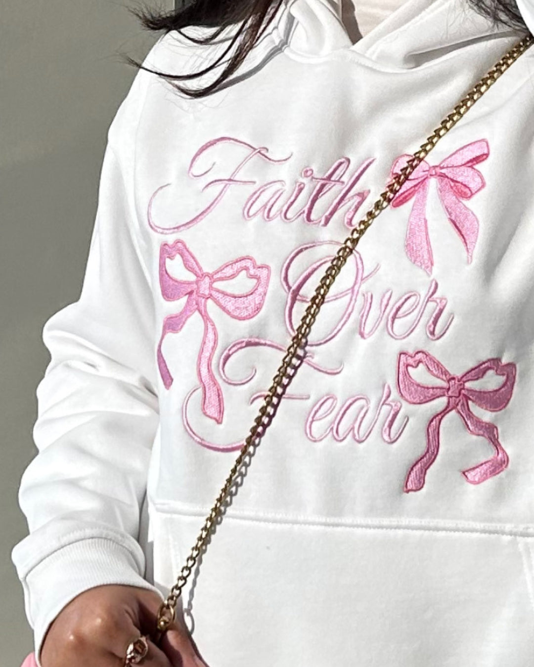Faith Over Fear Signature Hoodie – White