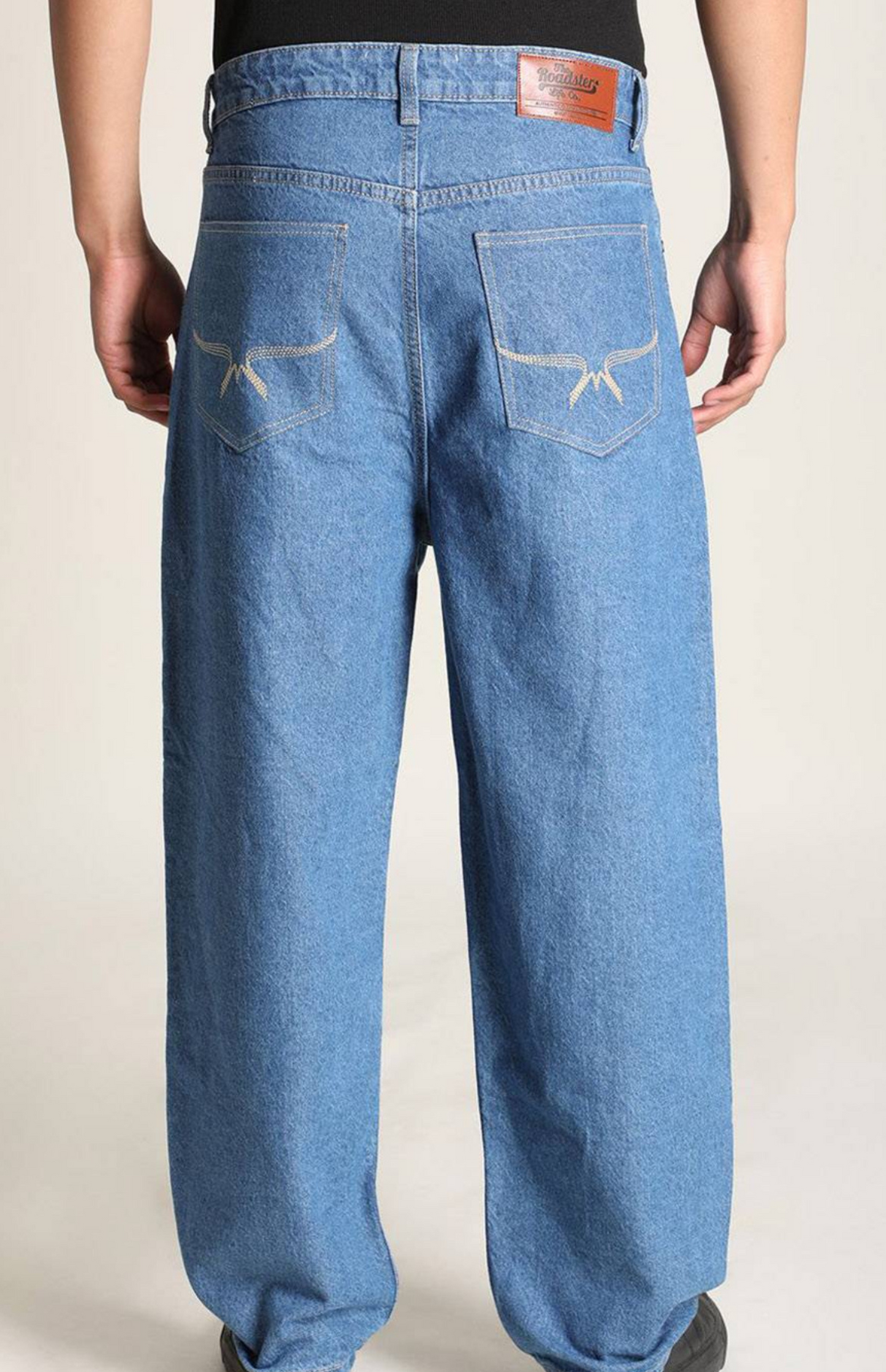 Men’s Blue Cotton Baggy Jeans