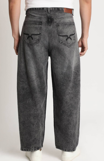 Men’s Gray Cotton Baggy Jeans