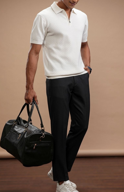 Men’s polo collar T-shirt - White