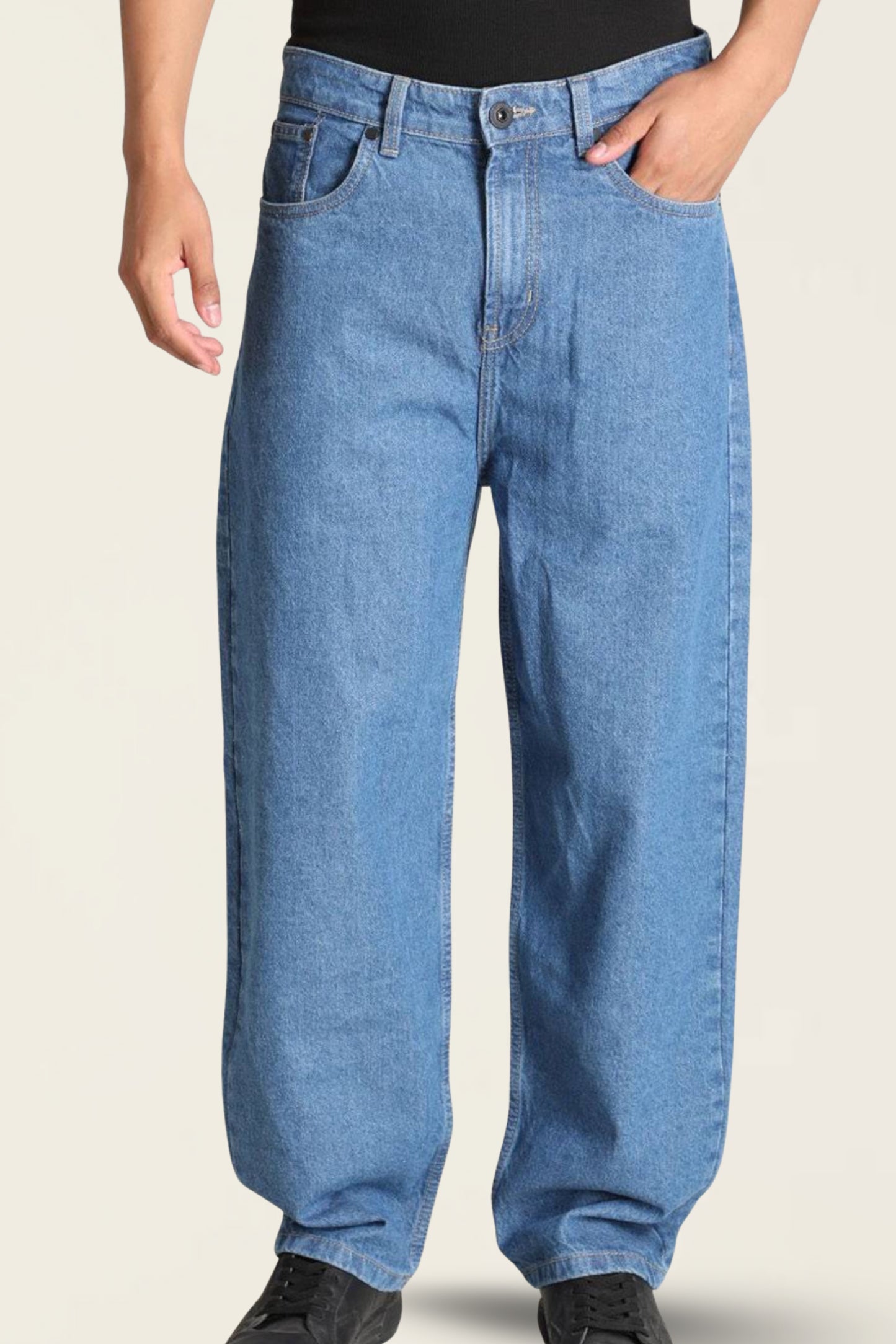 Men’s Blue Cotton Baggy Jeans