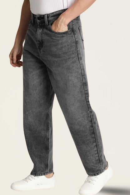 Men’s Gray Cotton Baggy Jeans