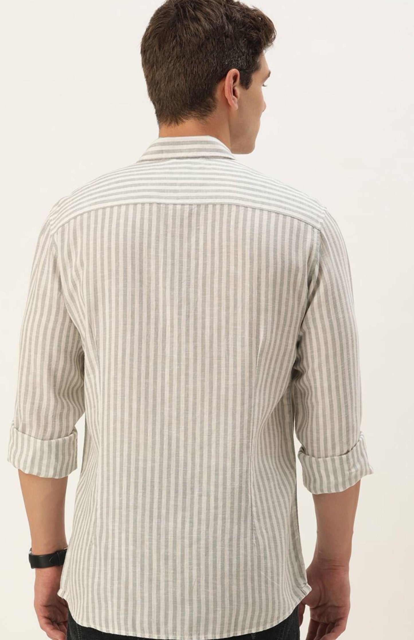 Men’s cotton striped Formal shirts - Gray