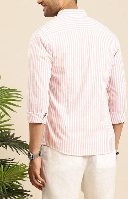 Men’s cotton striped Formal shirts - Pink