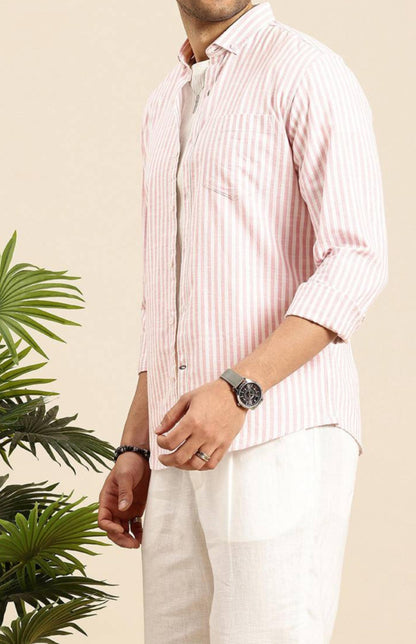 Men’s cotton striped Formal shirts - Pink