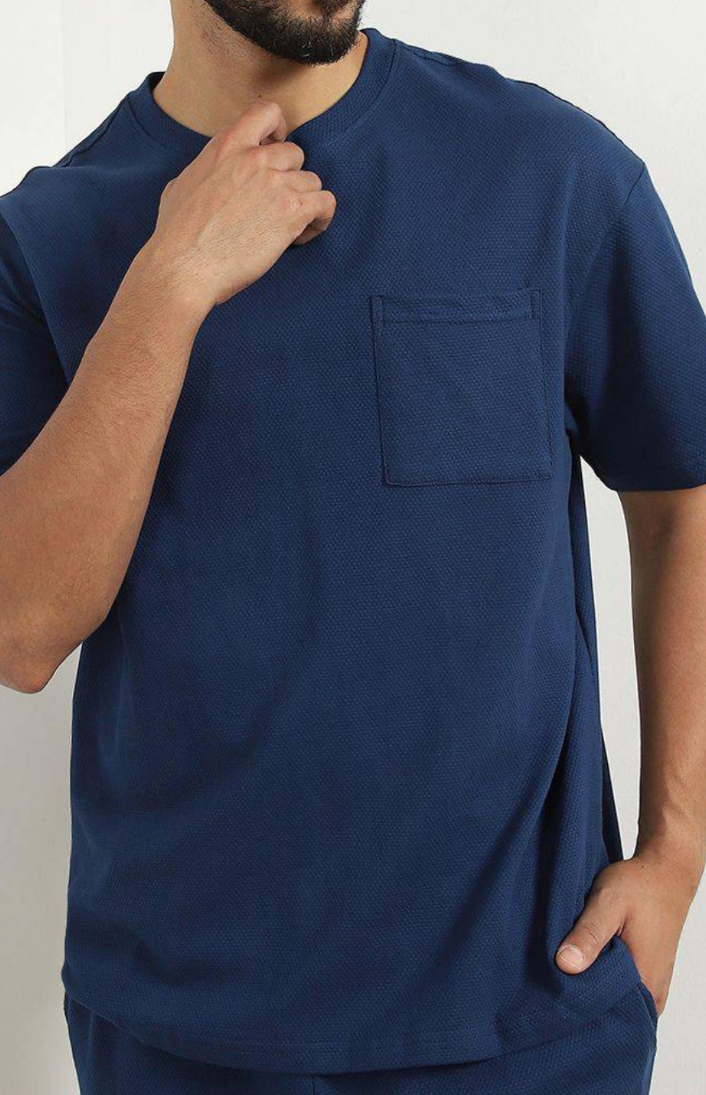 Men’s oversized T-shirt with shorts Co-Ods - Navy Blue