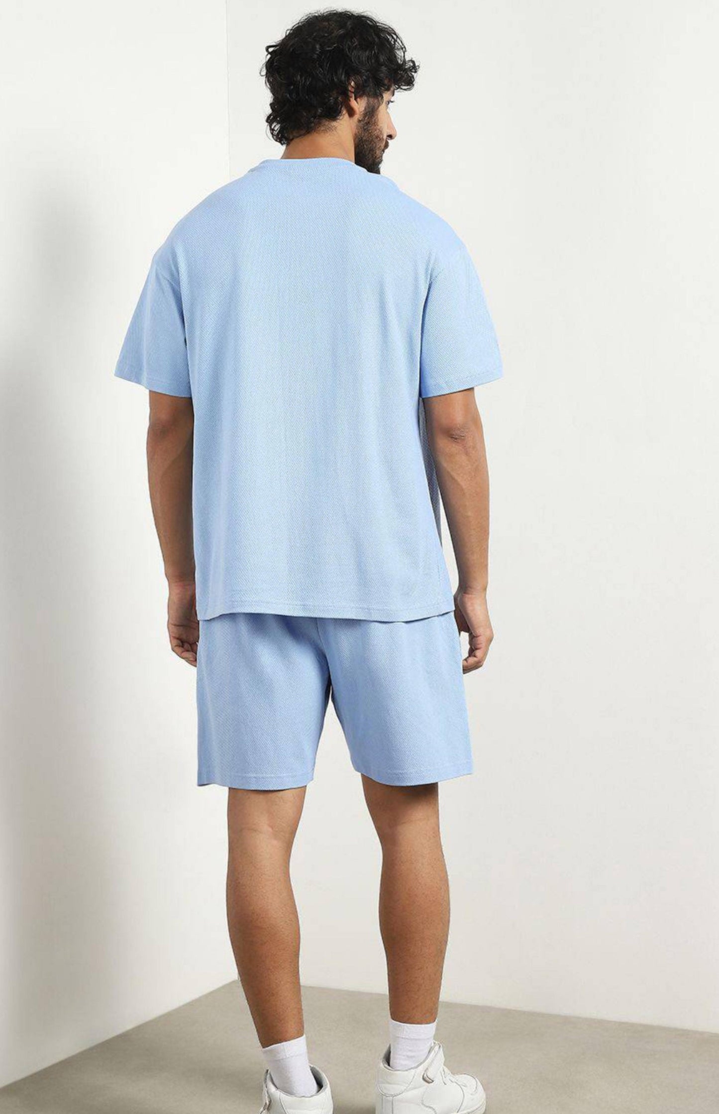 Men’s oversized T-shirt with shorts Co-Ods - Soft Blue