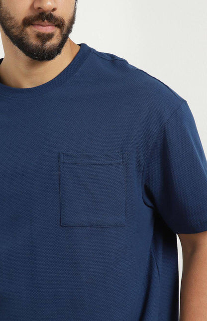 Men’s oversized T-shirt with shorts Co-Ods - Navy Blue