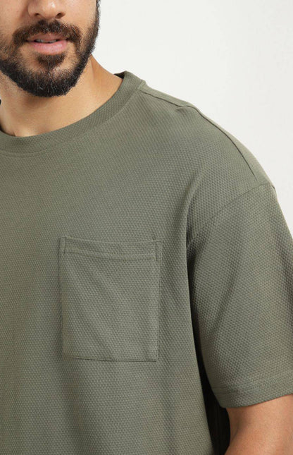 Men’s oversized T-shirt with shorts Co-Ods - Emerald Green