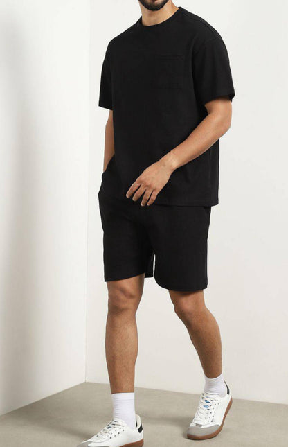 Men’s oversized T-shirt with shorts Co-Ods - Black