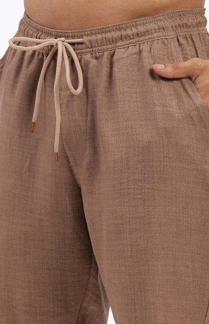 Cuban Collar shirt with Shorts Co-Ords - Brown