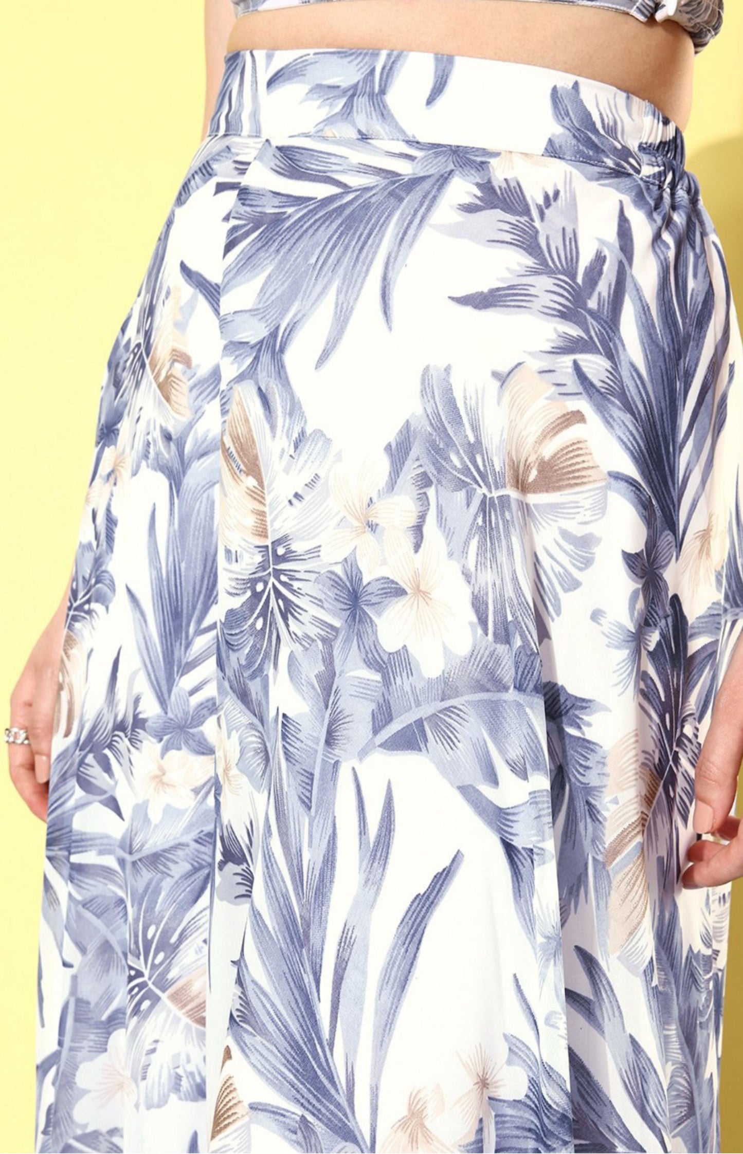 Floriva Two piece Crop Top with Bottom’s - Gray