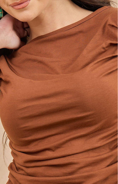 Sable Bodycon Dress - Brown