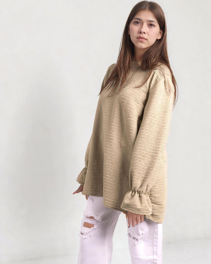 Crinkle Pop Top - Fade Green