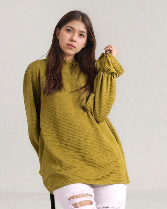 Crinkle Pop Top - Sage Green