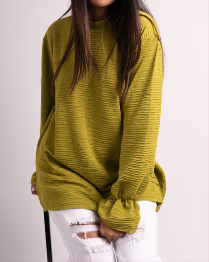 Crinkle Pop Top - Sage Green