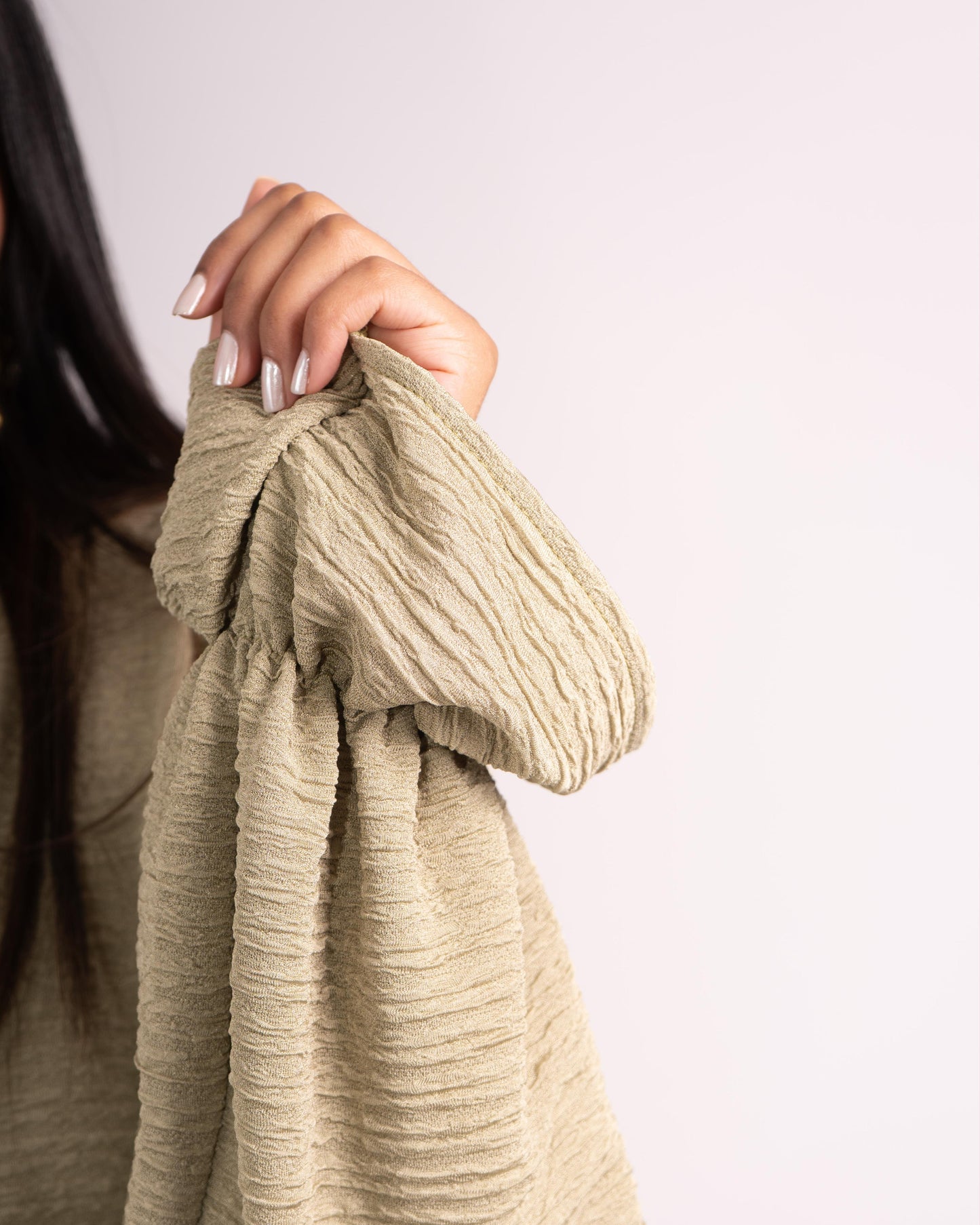 Crinkle Pop Top - Fade Green