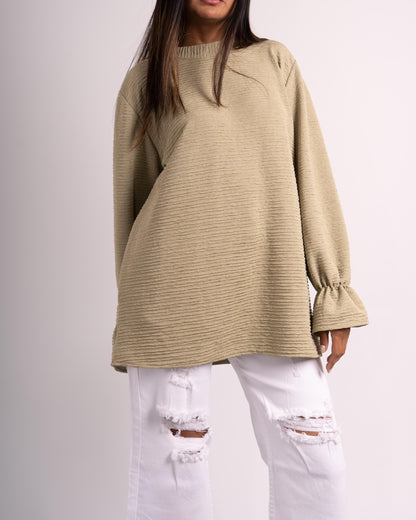 Crinkle Pop Top - Fade Green