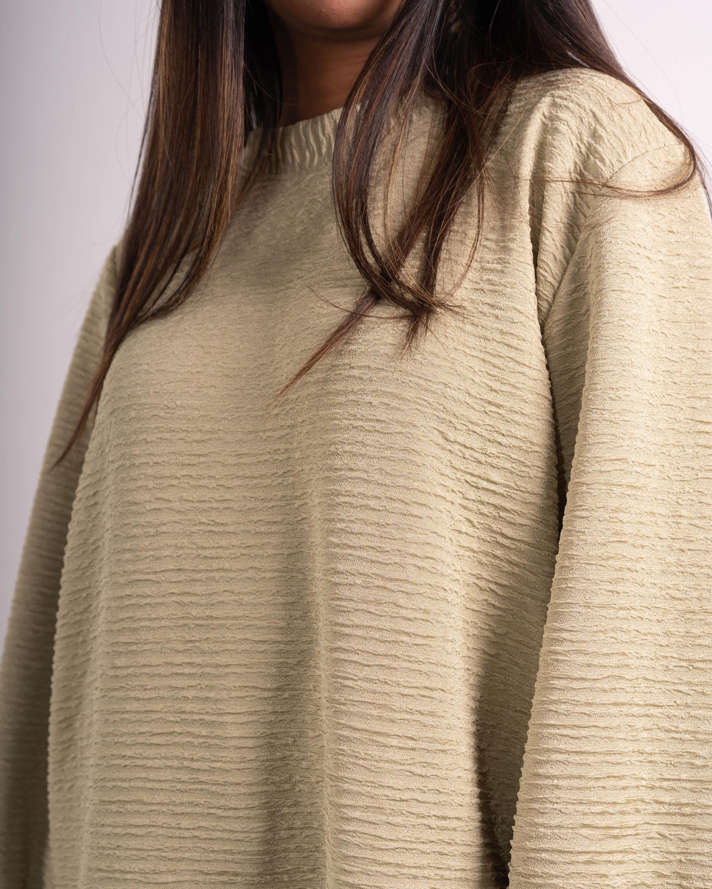 Crinkle Pop Top - Fade Green