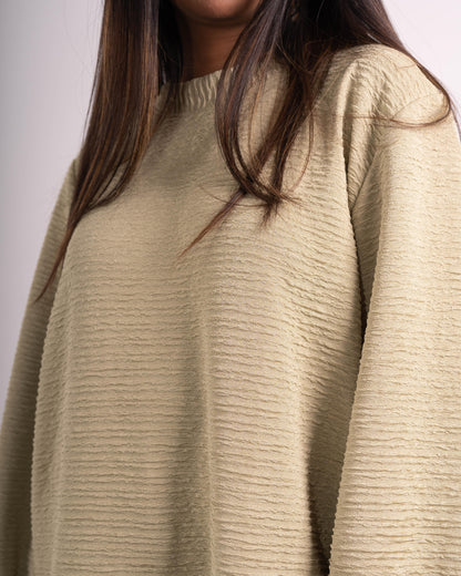 Crinkle Pop Top - Fade Green