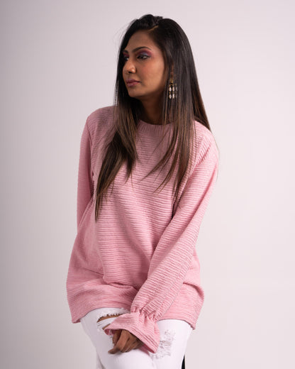 Crinkle Pop Top - Soft Pink