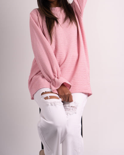 Crinkle Pop Top - Soft Pink